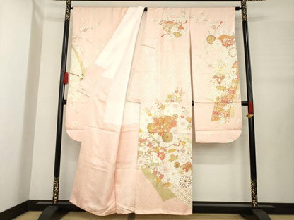 平和屋着物●創業460年・千總　振袖　花文箱文　金彩　三越扱い　正絹　逸品　AABE2008ck