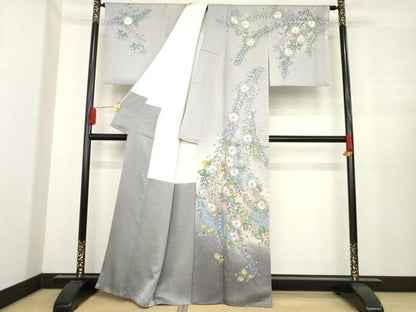 平和屋着物●訪問着　絞り　辻が花　舞花文　暈し染め　金彩　正絹　逸品　AABE2020ck