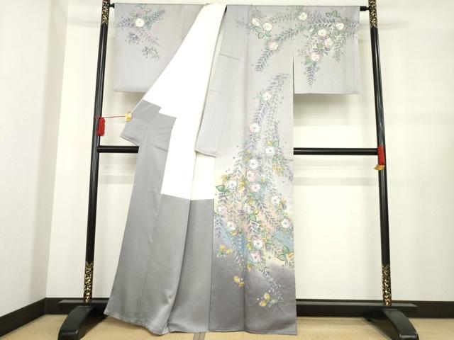 平和屋着物●訪問着　絞り　辻が花　舞花文　暈し染め　金彩　正絹　逸品　AABE2020ck