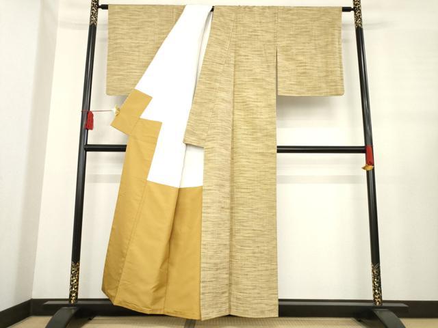 平和屋着物●上質な紬　亀甲文　正絹　逸品　未使用　AABE2027ck