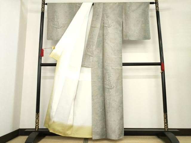 平和屋着物●都喜ヱ門　本場大島紬　カタス9マルキ　総絣　花間道　藤絹織物謹製　正絹　逸品　AABE2039ck 平和屋着物○都喜ヱ門 本場大島紬 カタス9マルキ 総絣 花