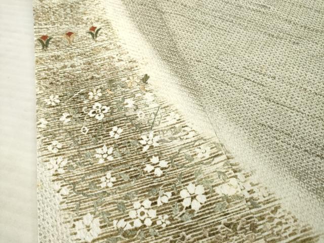 平和屋着物○訪問着 総絞り 草花文 正絹 逸品 AABE2045ck