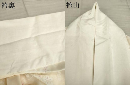 平和屋着物●長襦袢　無双仕立て　草花文　広衿仕立て　正絹　逸品　AABE2080ck