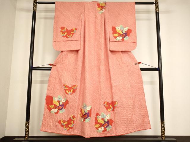 平和屋着物∵女の子 十三参り 子供 祝着 総絞り 駒刺繍 花蝶文 逸品 AABE2088ja