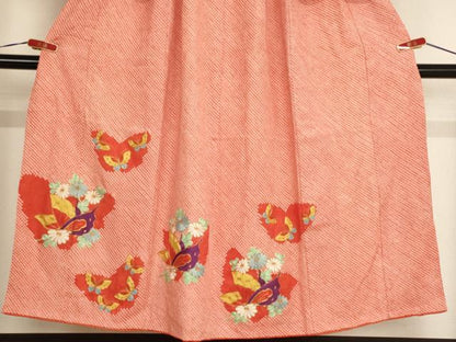 平和屋着物∵女の子 十三参り 子供 祝着 総絞り 駒刺繍 花蝶文 逸品 AABE2088ja