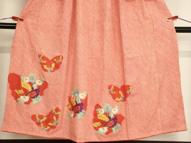 平和屋着物∵女の子 十三参り 子供 祝着 総絞り 駒刺繍 花蝶文 逸品 AABE2088ja