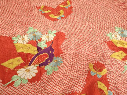 平和屋着物∵女の子 十三参り 子供 祝着 総絞り 駒刺繍 花蝶文 逸品 AABE2088ja