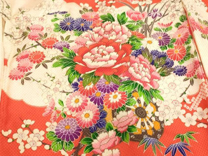 平和屋着物[]お宮参り　女の子　祝着　産着　初着　のしめ　花車文　金彩　逸品　AABE2090ja