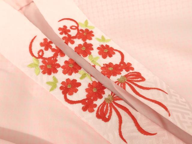 平和屋着物∵女の子　子供　長襦袢　無双仕立て　鹿の子文　半衿刺繍　AABE2091ja