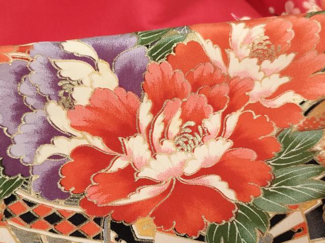 平和屋着物[]お宮参り　女の子　祝着　産着　初着　のしめ　鴛鴦花車文　暈し染め　金彩　逸品　AABE2100ja