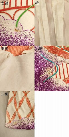 平和屋着物[]七五三　女の子　5歳　祝着　檜扇花文　金彩　逸品　AABE2102ja