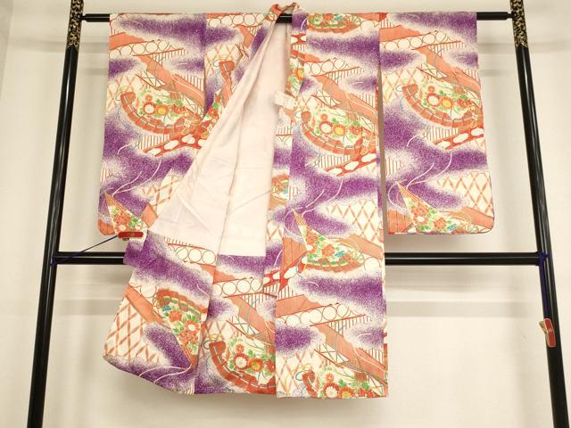 平和屋着物[]七五三　女の子　5歳　祝着　檜扇花文　金彩　逸品　AABE2102ja