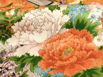 平和屋着物[]七五三　女の子　３歳　祝着　三つ身　楽器花文　琴　逸品　AABE2104ja