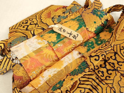平和屋着物[]子供　男の子　馬乗り袴　正倉院鳳凰花文　金糸　AABE2107ja
