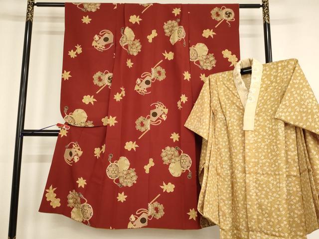 平和屋着物[]こむさでもーど・COMME CA DU MODE　七五三　女の子　７歳　祝着　四つ身　長襦袢(無双仕立て)セット　花鼓文　AABE2109ja