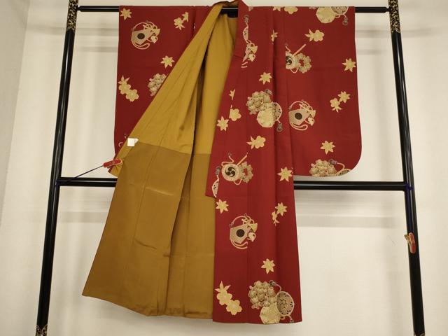 平和屋着物[]こむさでもーど・COMME CA DU MODE　七五三　女の子　７歳　祝着　四つ身　長襦袢(無双仕立て)セット　花鼓文　AABE2109ja