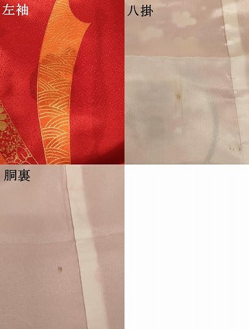 平和屋着物[]七五三　女の子　７歳　祝着　四つ身　花鳥鼓文　金彩　AABE2118ja