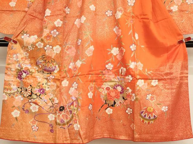 平和屋着物[]七五三　女の子　７歳　祝着　雪輪花車文　金彩　AABE2119ja