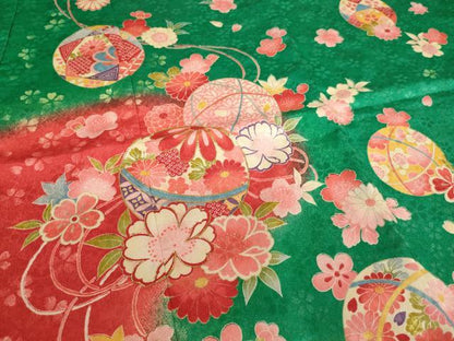 平和屋着物[]七五三　女の子　７歳　祝着　刺繍　花手毬文　暈し染め　金糸　AABE2120ja