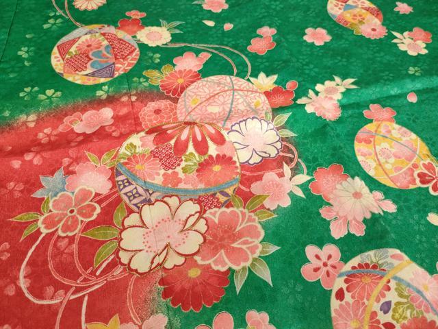 平和屋着物[]七五三　女の子　７歳　祝着　刺繍　花手毬文　暈し染め　金糸　AABE2120ja