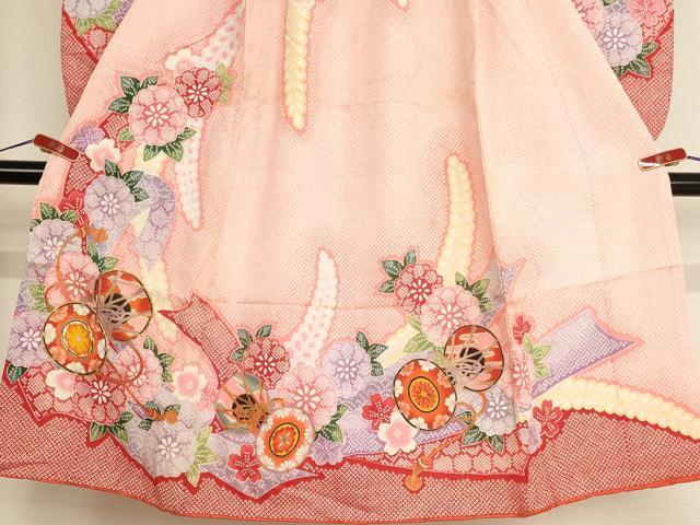 平和屋着物[]七五三　女の子　７歳　祝着　四つ身　駒刺繍　花鼓文　金彩　AABE2122ja