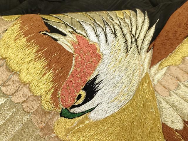 平和屋着物[]お宮参り　男の子　祝着　産着　初着　のしめ　刺繍　立波鷹文　金銀糸　逸品　AABE2134ja