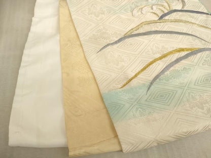 平和屋着物[]お宮参り　男の子　祝着　産着　初着　のしめ　刺繍　立波鷹文　金銀糸　逸品　AABE2134ja