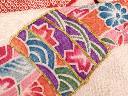 平和屋着物[]七五三　女の子　３歳　祝着　一つ身　総絞り　駒刺繍　束ね熨斗文　逸品　AABE2137ja