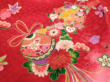平和屋着物[]七五三　女の子　３歳　祝着　一つ身　刺繍　鈴花文　暈し染め　金糸　金彩　逸品　AABE2138ja