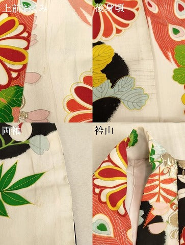 平和屋着物∵女の子 十三参り 子供 祝着 孔雀花文 金銀彩 逸品 AABE2143ja
