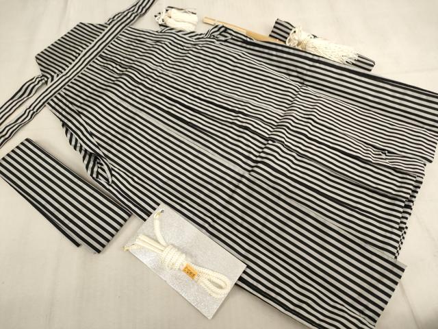 平和屋着物[]七五三　男の子　5歳　行灯袴・小物セット　縞　AABE2146ja