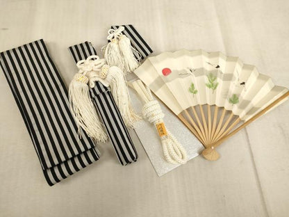 平和屋着物[]七五三　男の子　5歳　行灯袴・小物セット　縞　AABE2146ja