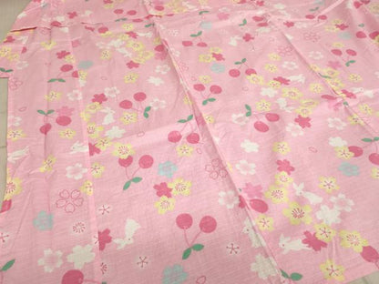 平和屋着物∴夏物 子供 女の子 浴衣 花うさぎ さくらんぼ AABE2150ja