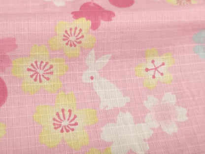 平和屋着物∴夏物 子供 女の子 浴衣 花うさぎ さくらんぼ AABE2150ja
