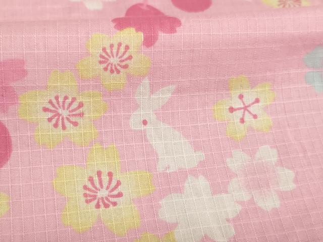 平和屋着物∴夏物 子供 女の子 浴衣 花うさぎ さくらんぼ AABE2150ja