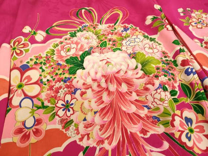 平和屋着物[]アンティーク　大正ロマン　お宮参り　女の子　祝着　産着　初着　のしめ　駒刺繍　薬玉文　金彩　逸品　AABE2151ja