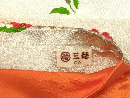平和屋着物∵子供　全通柄袋帯　唐織　花丸文　三越扱い　逸品　AABE2167ja