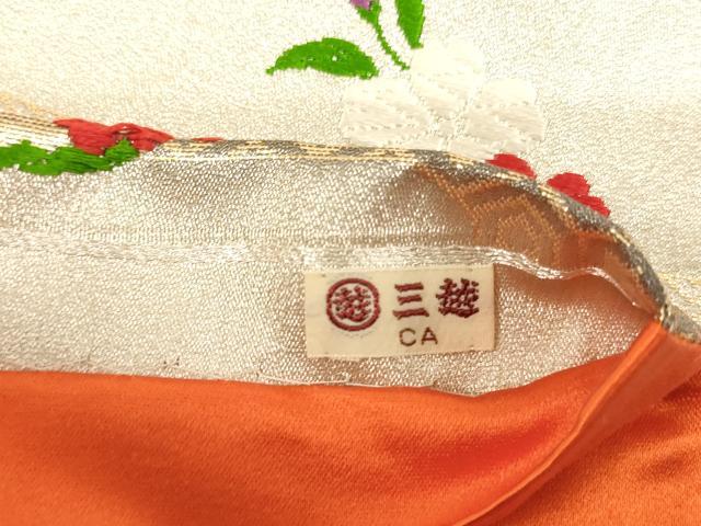 平和屋着物∵子供　全通柄袋帯　唐織　花丸文　三越扱い　逸品　AABE2167ja