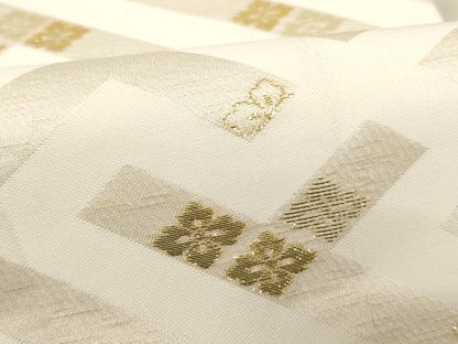 平和屋着物∵子供　丸帯　紗綾形花菱文　金糸　逸品　AABE2169ja