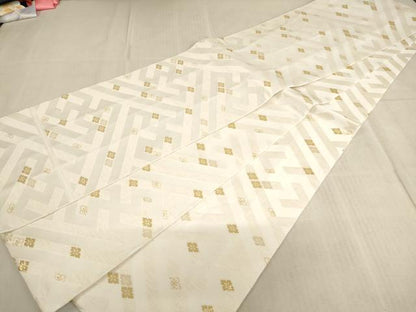 平和屋着物∵子供　丸帯　紗綾形花菱文　金糸　逸品　AABE2169ja