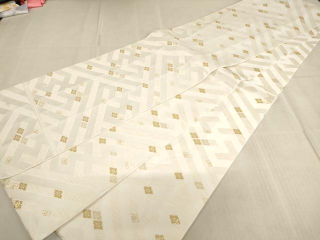 平和屋着物∵子供　丸帯　紗綾形花菱文　金糸　逸品　AABE2169ja