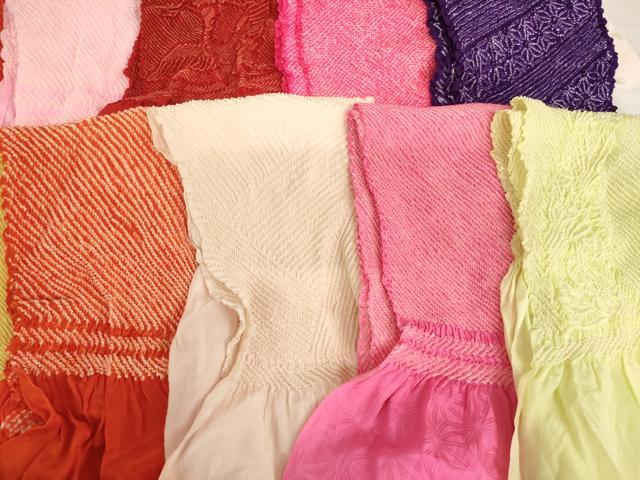 平和屋着物[]七五三　女の子　和装小物　帯揚げ25枚セット　総絞り　中抜き絞り　正絹　逸品　AABE2223ja
