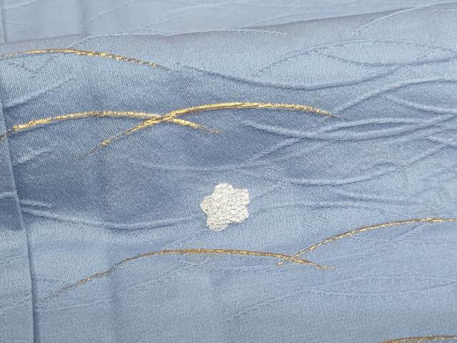 平和屋着物[]七五三　女の子　７歳　祝着　四つ身　芝花文　金銀彩　正絹　逸品　AABE2228ja