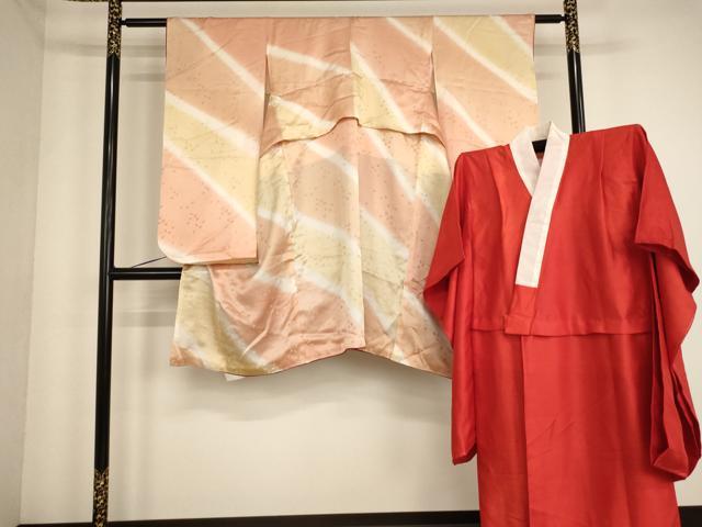 平和屋着物[]七五三　女の子　5歳　祝着　長襦袢(袷)セット　斜縞　暈し染め　正絹　逸品　AABE2231ja