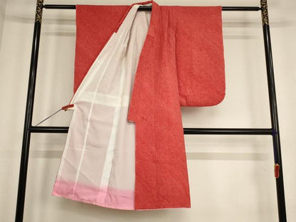 平和屋着物[]七五三　女の子　７歳　祝着　四つ身　総絞り　正絹　逸品　AABE2238ja