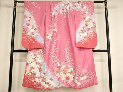 平和屋着物[]七五三　女の子　７歳　祝着　四つ身　花手毬文　暈し染め　AABE2241ja