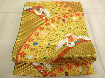 平和屋着物[]七五三　女の子　７歳　祝着　四つ身　長襦袢・袋帯セット　鈴花文　金彩　逸品　AABE2252ja