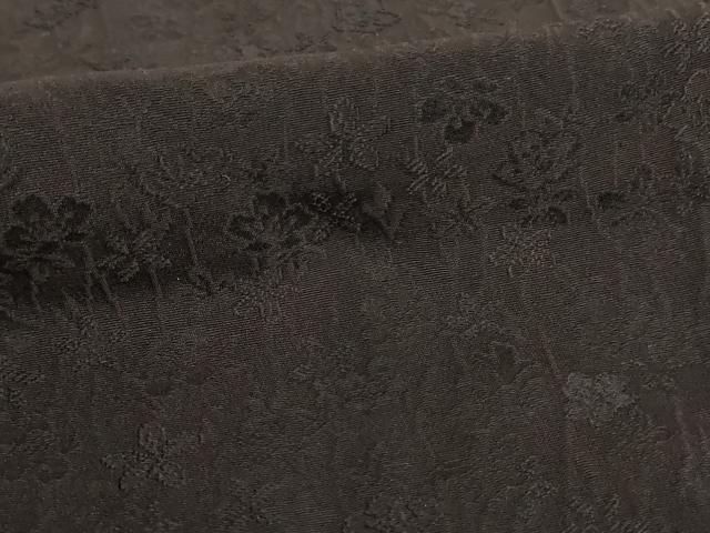 平和屋着物[]七五三　女の子　７歳　祝着　四つ身　長襦袢・袋帯セット　枝花地紋　黒地　逸品　AABE2253ja