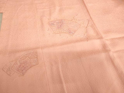 平和屋着物[]七五三　女の子　７歳　祝着　四つ身　中国三大刺繍　汕頭刺繍　スワトウ刺繍　地紙花文　暈し染め　正絹　逸品　AABE2254ja