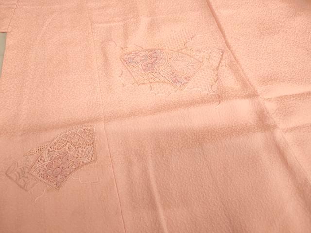 平和屋着物[]七五三　女の子　７歳　祝着　四つ身　中国三大刺繍　汕頭刺繍　スワトウ刺繍　地紙花文　暈し染め　正絹　逸品　AABE2254ja